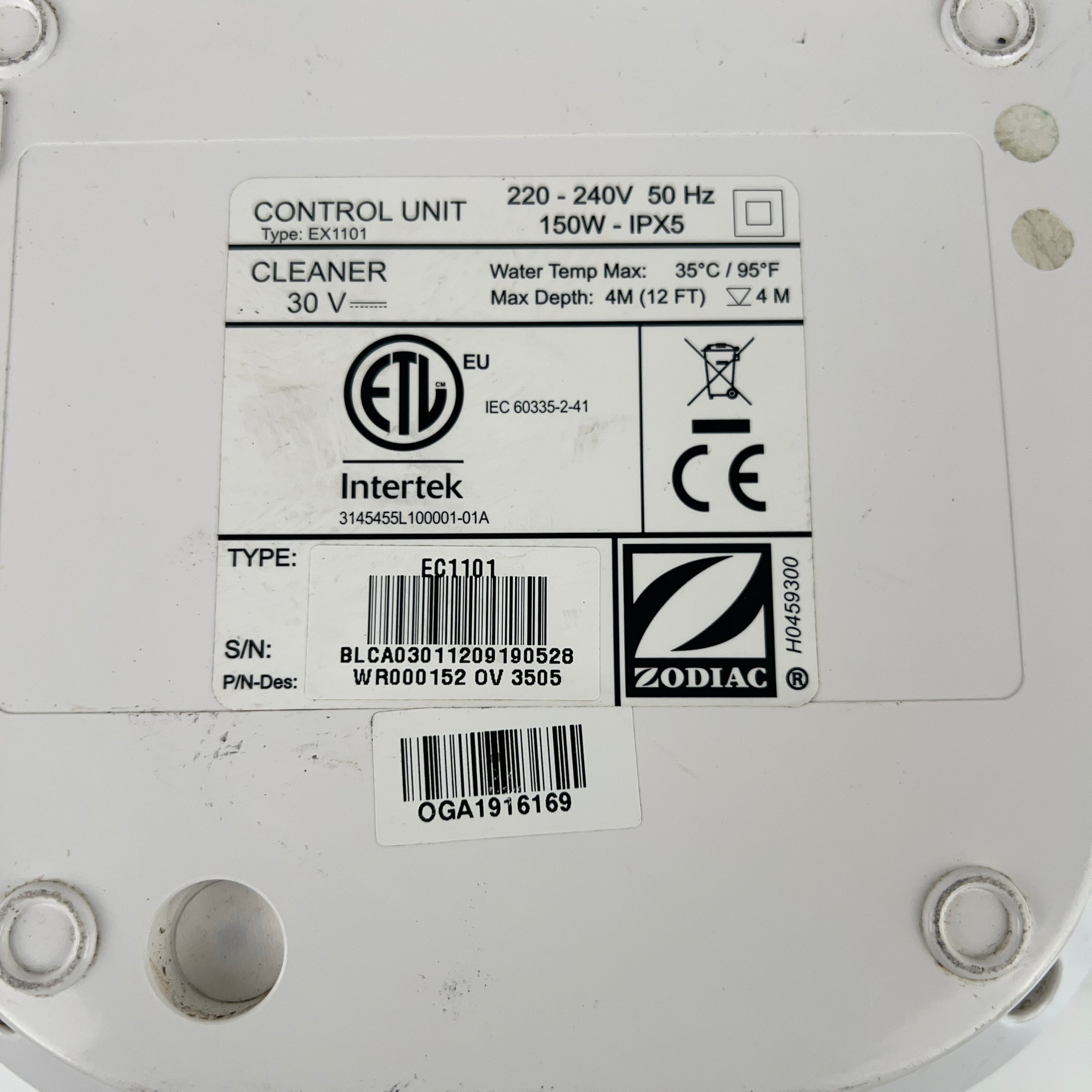 Alimentation Robot Piscine Zodiac Vortex OV / GV / AV - R0637400 - EC1101 - Occasion (Garantie 12 mois)