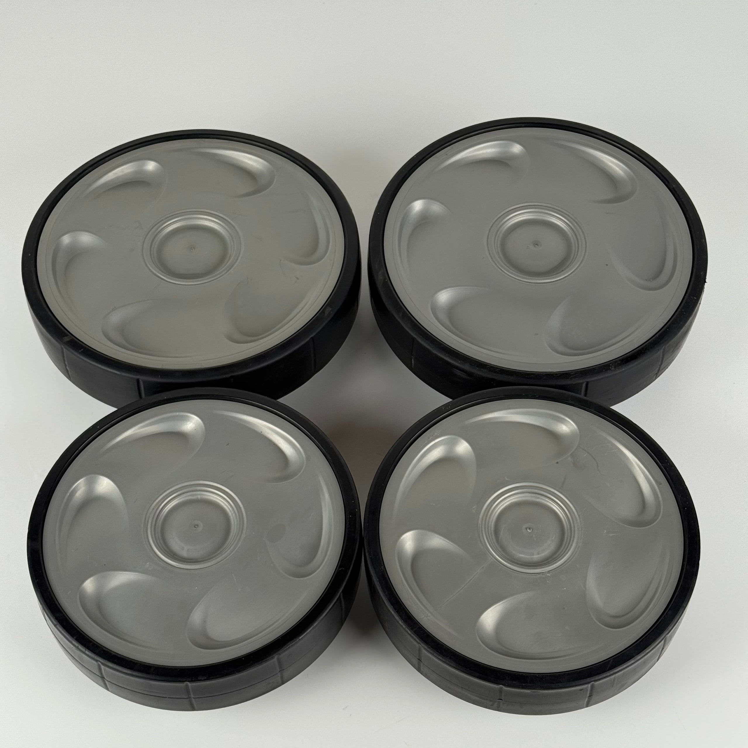 Set 4 Roues USAGÉES Grises Robot Piscine Zodiac Vortex R0636100 + R0636001 - Usagé