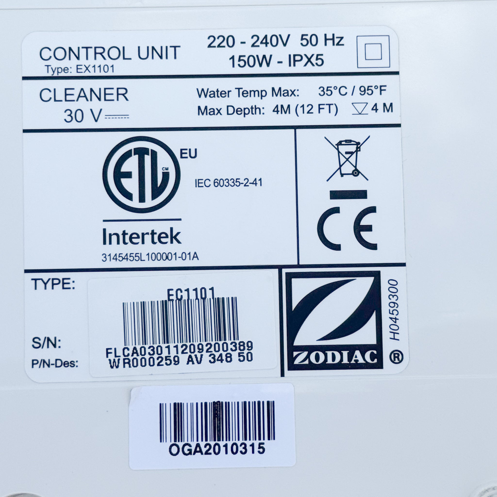 Alimentation Robot Piscine Zodiac Vortex OV GV RV FR AV - R0713300 Occasion - Garantie 12 mois
