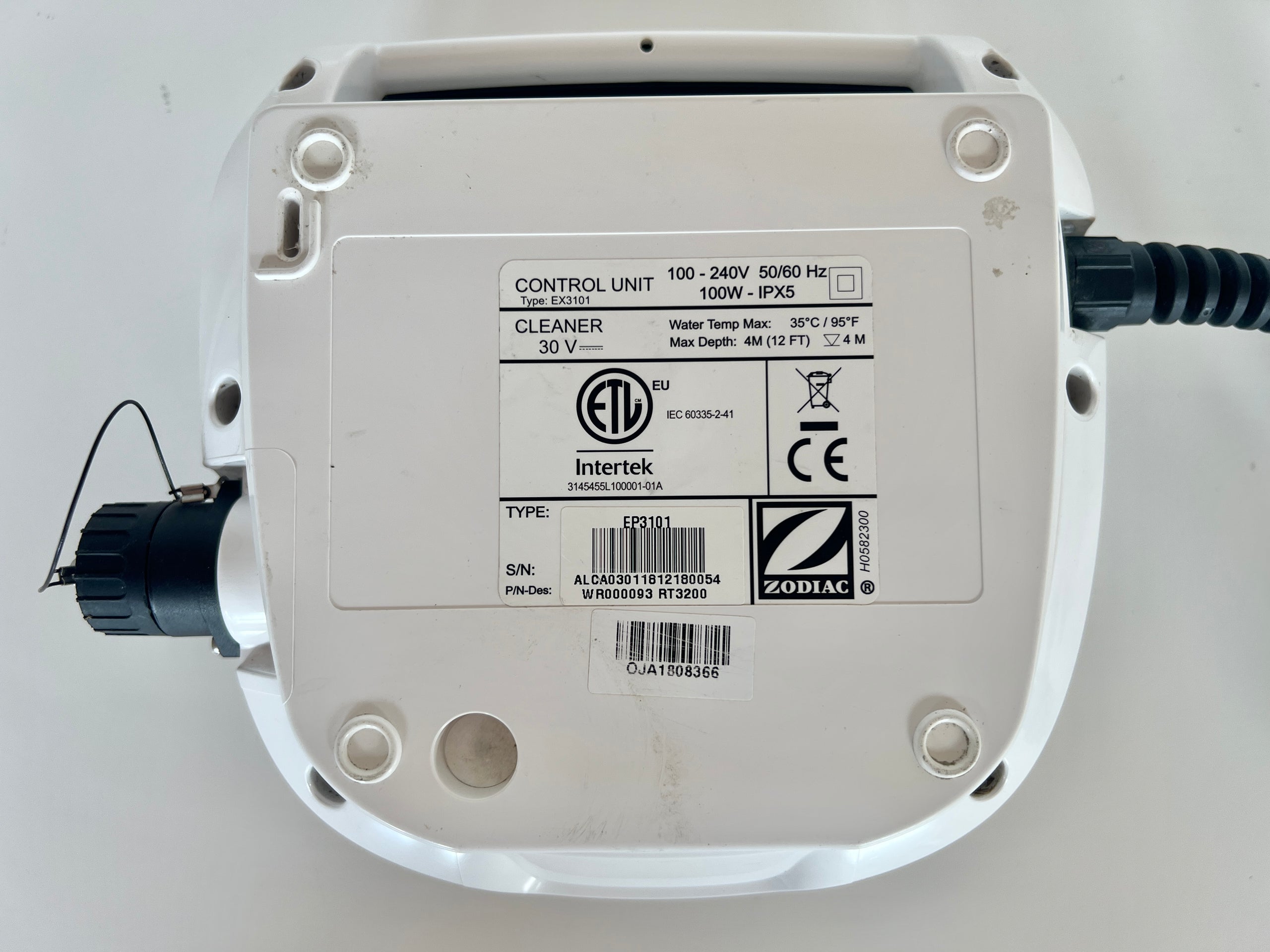 Zodiac Tornax Pool Robot Power Supply Used – 12-Month Warranty – EP3101