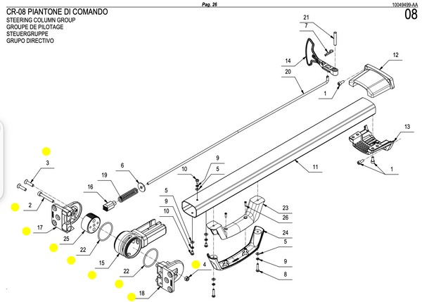 Corpo Snodo Piantone di Comando Comac Vispa XS / Fimap Genie XS | Usato